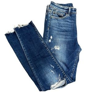 Anthropologie Flying Monkey Distressed Raw Hem High Waisted Crop Ankle Jeans